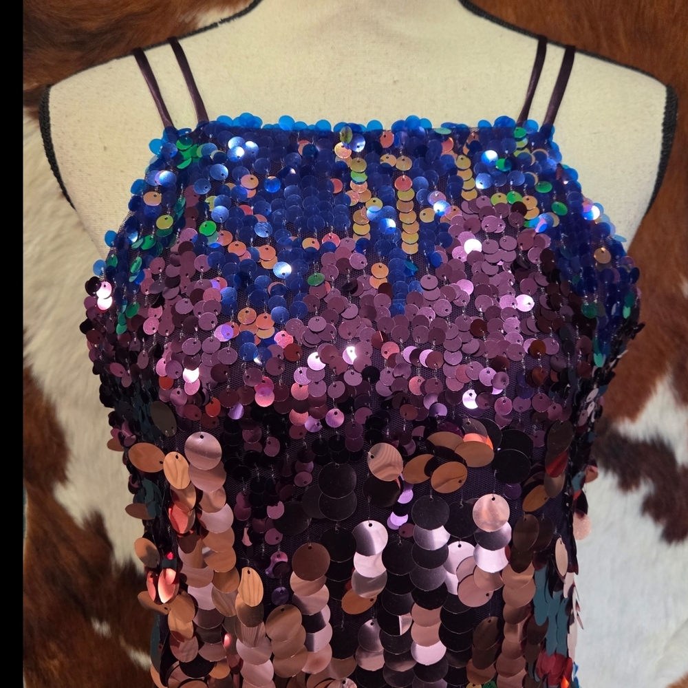 Midnight Doll Purple Sequin Dress - Picture 2 of 8